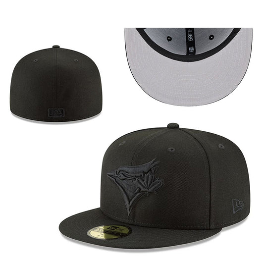 Toronto Blue Jays Blackout Fitted Hat with Subtle Team Logo