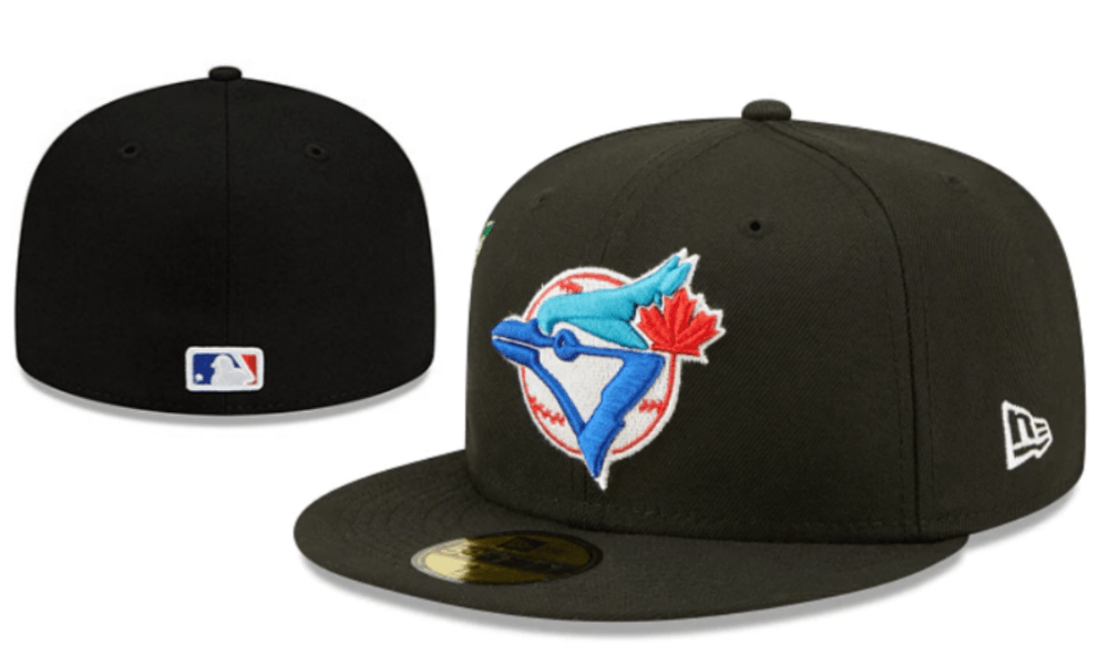 Toronto Blue Jays Black Fitted Hat with Retro Baseball Logo