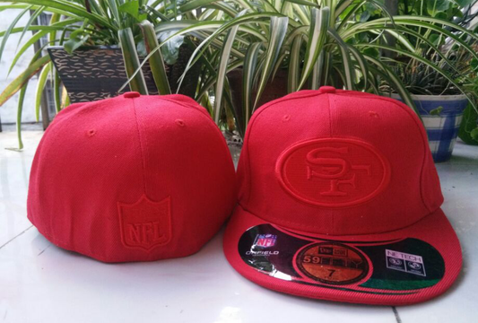 San Francisco 49ers All-Red Snapback Hat with Embroidered Team Logo