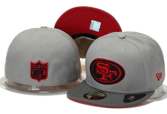 San Francisco 49ers Gray and Red Snapback Hat with Embroidered Logo