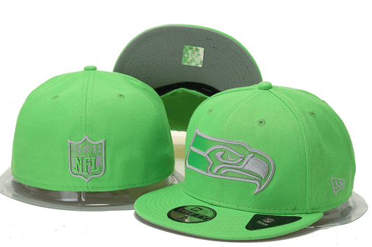 Seattle Seahawks Neon Green Snapback Hat with Embroidered Team Logo