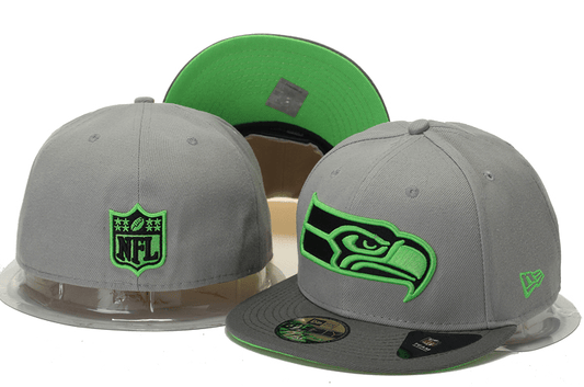 Seattle Seahawks Gray and Neon Green Embroidered Logo Snapback Hat