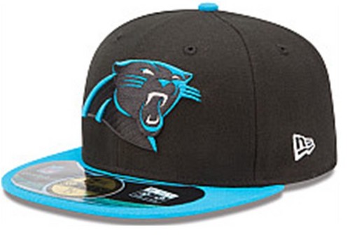 Carolina Panthers NFL Fitted Hat with Blue Brim – Black and Blue