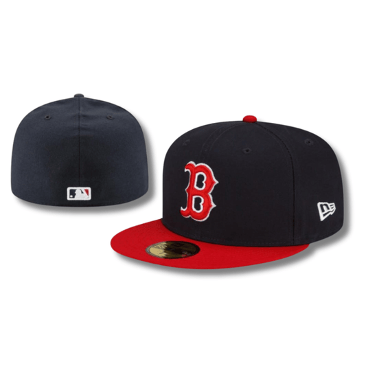 Boston Red Sox Authentic On-Field Fitted Hat with Red Visor – Navy Blue and Red