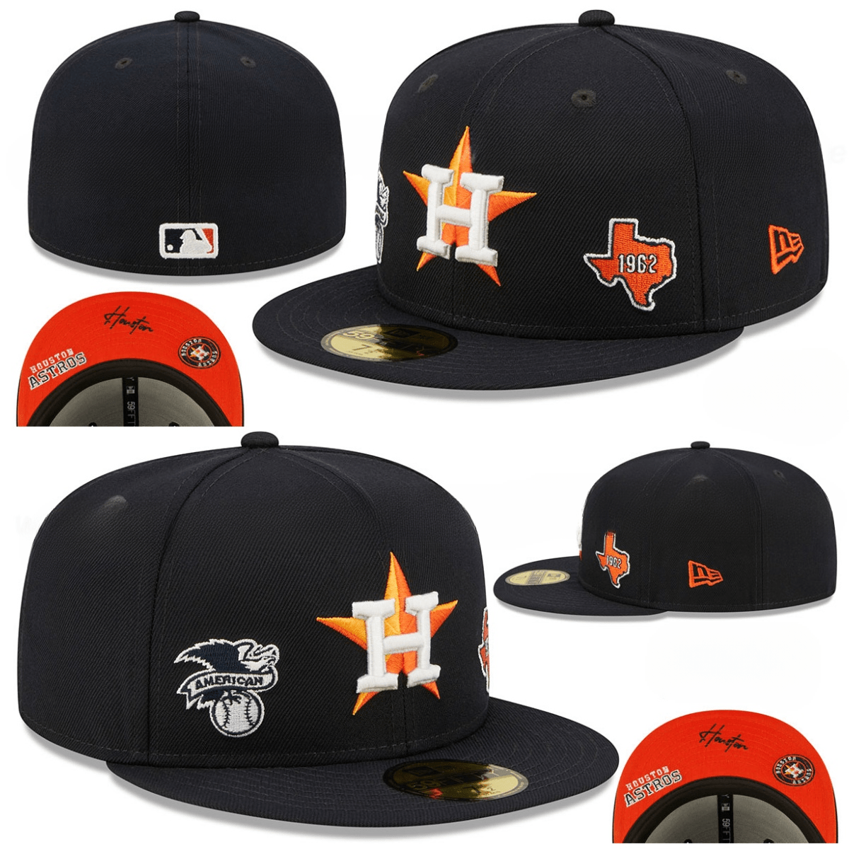 Houston Astros Texas Heritage Fitted Hat – Black & Orange