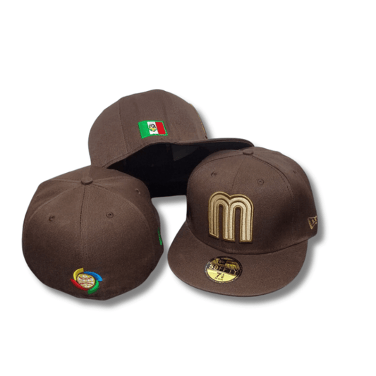 Mexico Baseball Fitted Hat – Brown & Gold