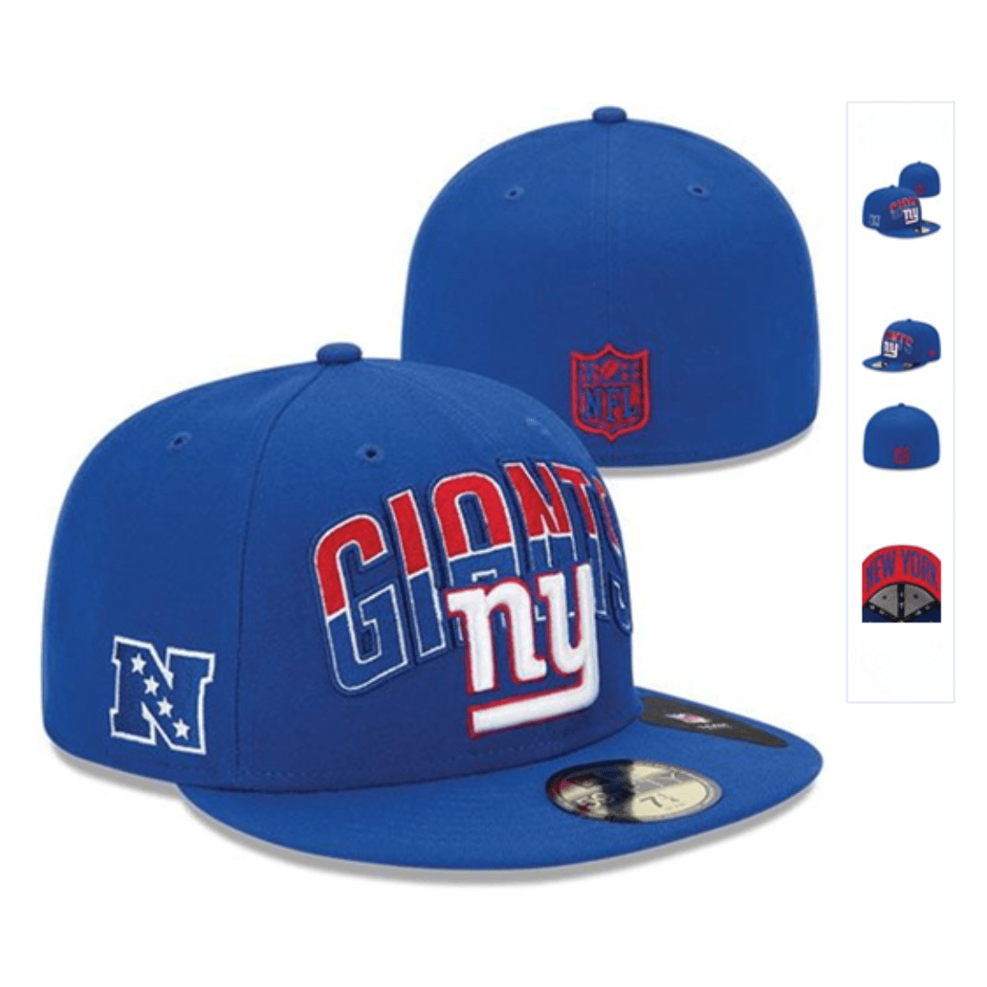 New York Giants Blue Fitted Hat with Team Logo and NFL Branding