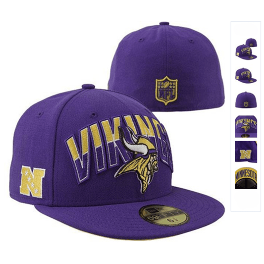 Minnesota Vikings Purple Fitted Hat with Team Logo and NFL Branding