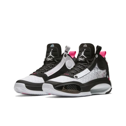 Air Jordan 34 Basketball Shoes Unisex Mid-top Blackwhitepink – Bq3381-016