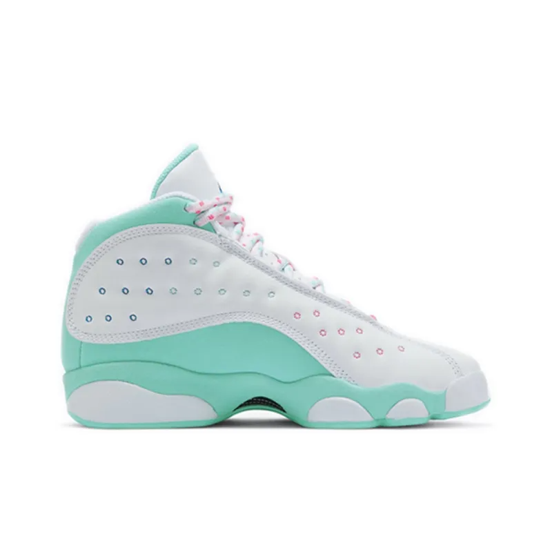 Air Jordan 13 Retro White Soar Green Pink GS – 439358-100