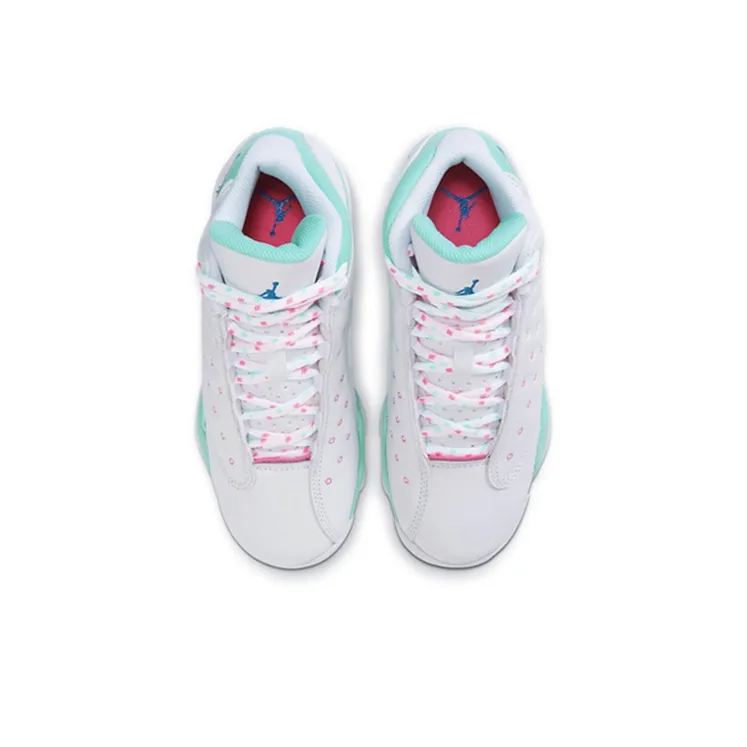 Air Jordan 13 Retro White Soar Green Pink GS – 439358-100