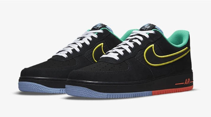 Air Force 1 07 Low Black Yellow Green DM9051-001