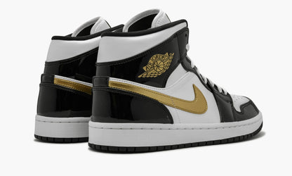 Air Jordan 1 Mid SE Black Gold Patent Leather