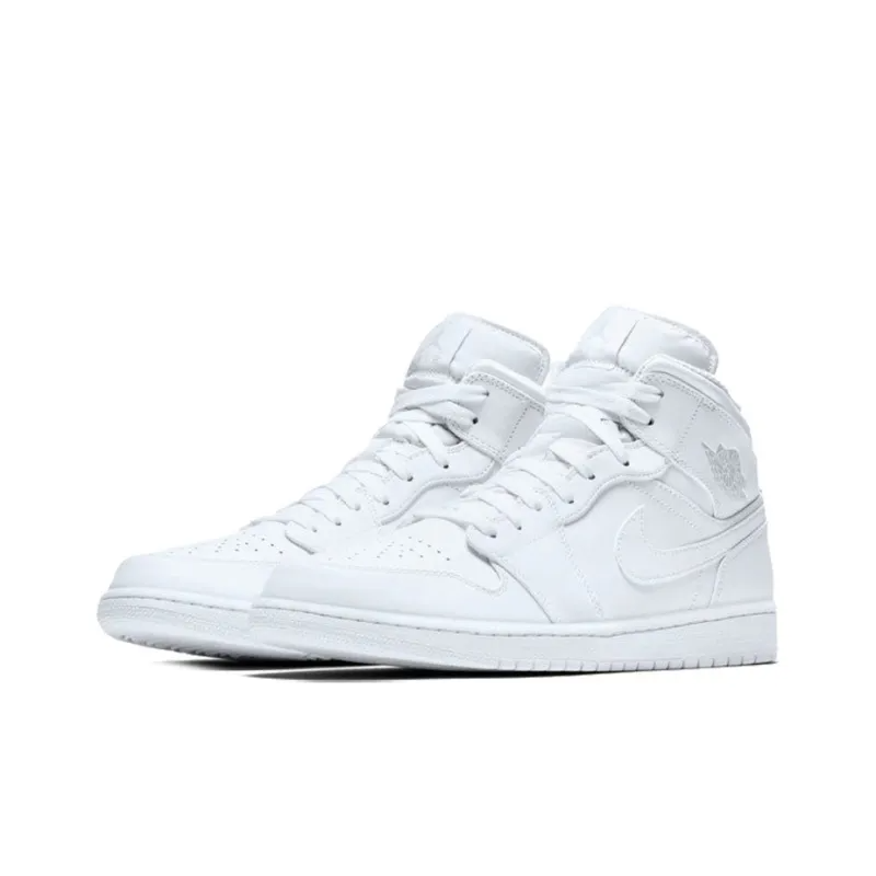 Air Jordan 1 Retro Mid ‘Triple White’ 554724-104