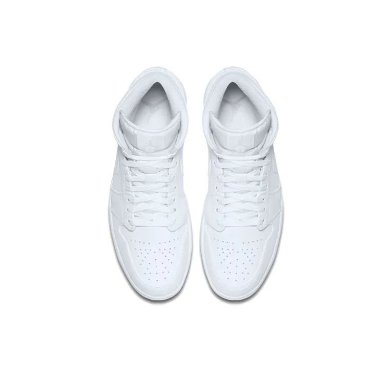 Air Jordan 1 Retro Mid ‘Triple White’ 554724-104