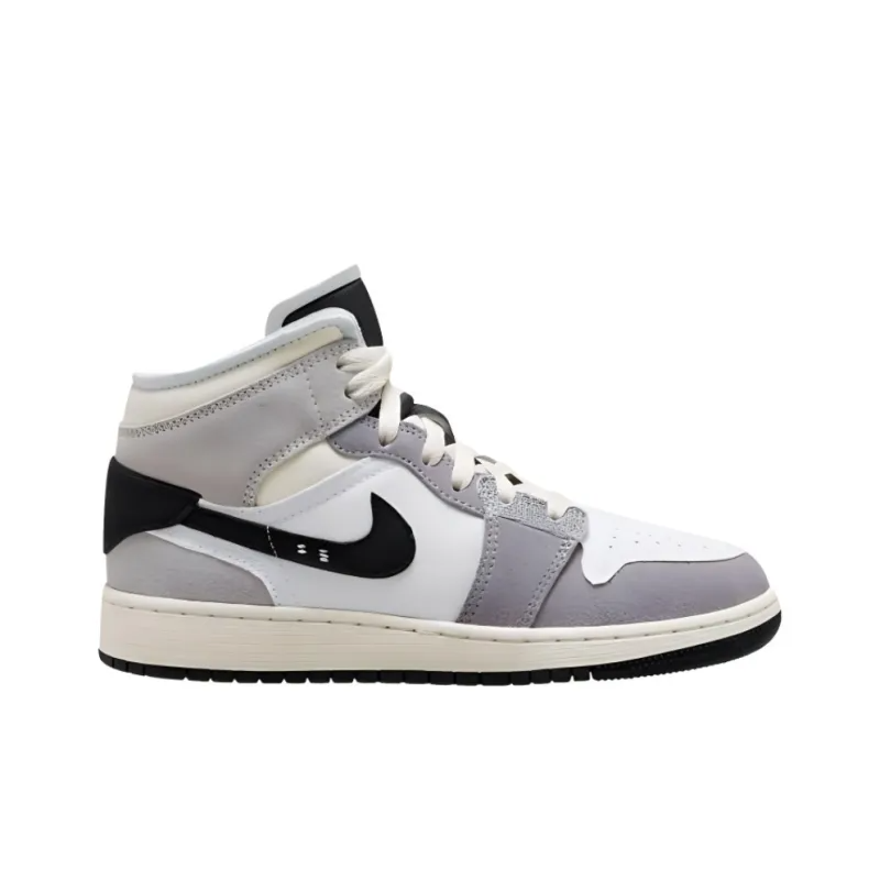 Air Jordan 1 Mid SE Craft White Cement Grey Black – DZ4136-002