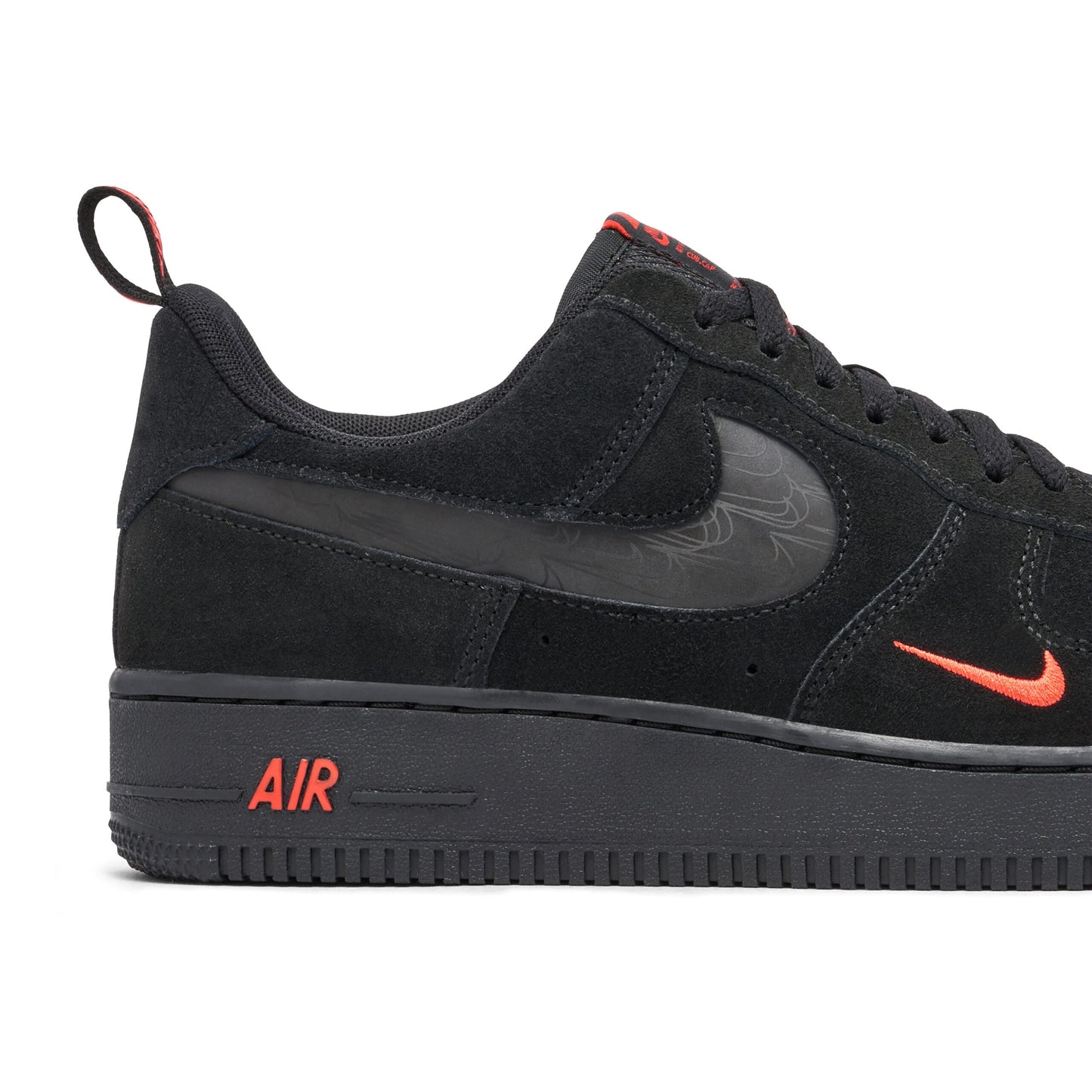 Nike Air Force 1 07 LV8 Reflective Swoosh Black Crimson