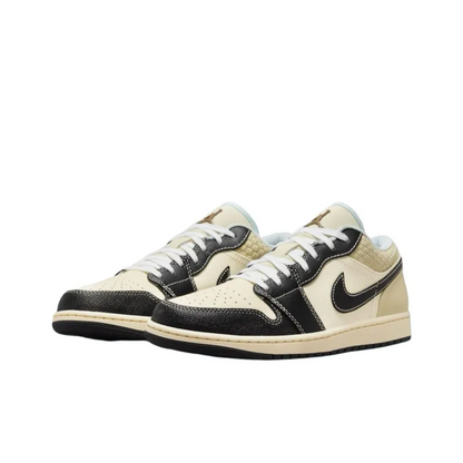 Air Jordan 1 Vintage Basketball Shoes Men Low-Top Beige Black – HQ3437-101