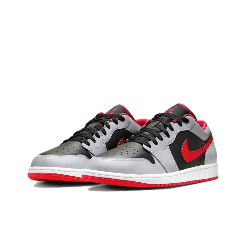 Air Jordan 1 Low Black Light Smoke Grey Gym Red – 553558-060