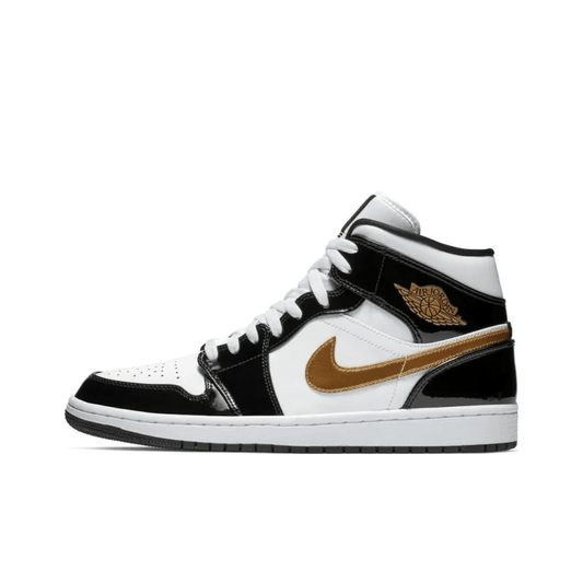 Air Jordan 1 Mid SE “Black Gold Patent Leather” 852542-007