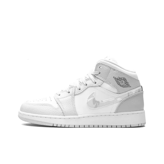 Air Jordan 1 Mid SE GS ‘Swoosh Logo – Grey Camo’ DD3235-100