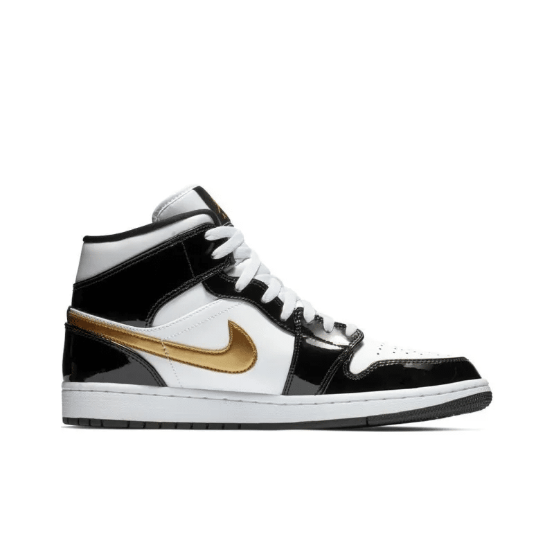 Air Jordan 1 Mid SE “Black Gold Patent Leather” 852542-007