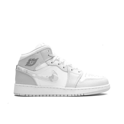 Air Jordan 1 Mid SE GS ‘Swoosh Logo – Grey Camo’ DD3235-100