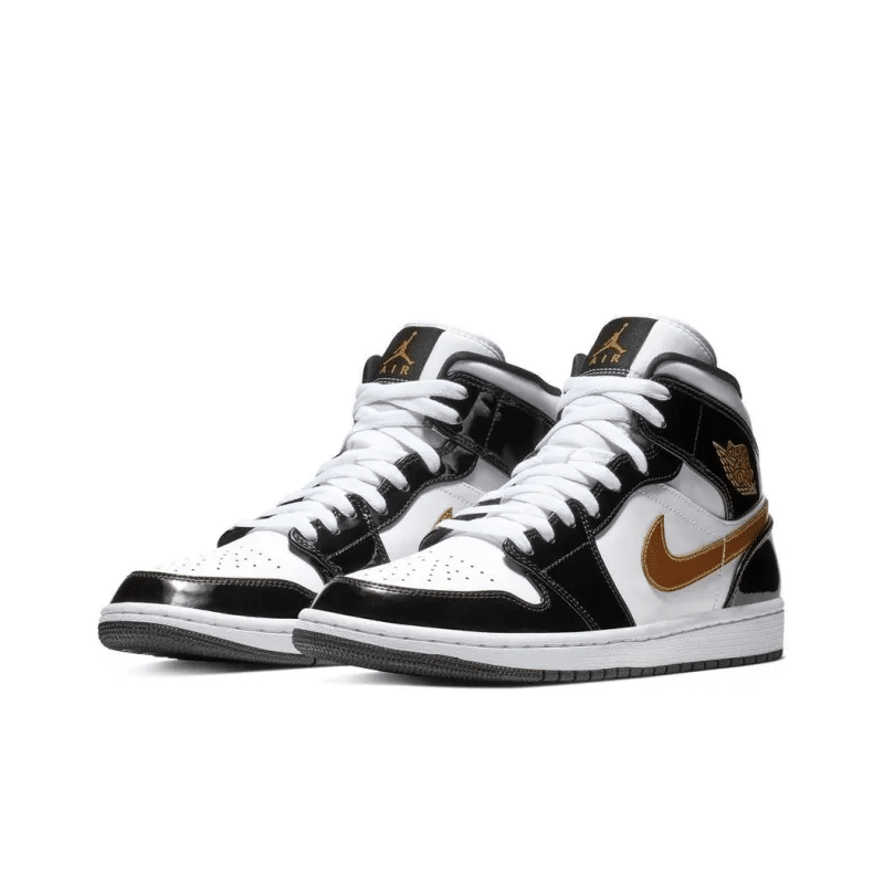 Air Jordan 1 Mid SE “Black Gold Patent Leather” 852542-007