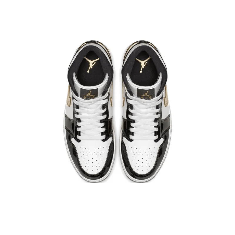 Air Jordan 1 Mid SE “Black Gold Patent Leather” 852542-007