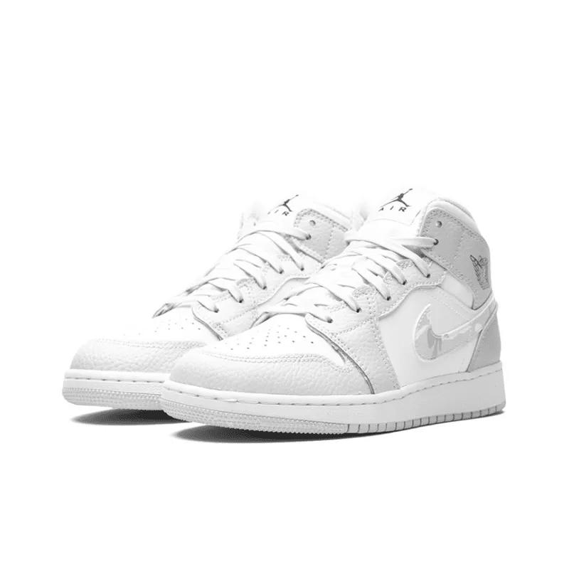 Air Jordan 1 Mid SE GS ‘Swoosh Logo – Grey Camo’ DD3235-100