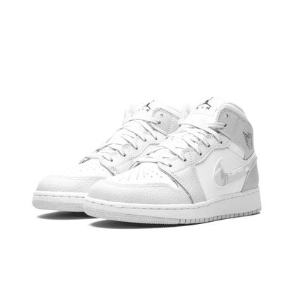 Air Jordan 1 Mid SE GS ‘Swoosh Logo – Grey Camo’ DD3235-100